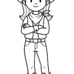 coloriage Cowgirl pour enfant de 10 ans