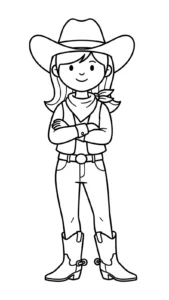 coloriage Cowgirl pour enfant de 10 ans