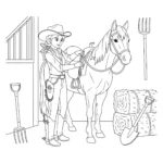 coloriage Cowgirl gratuit