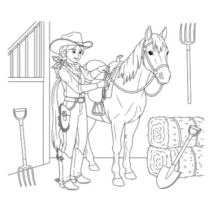 coloriage Cowgirl gratuit