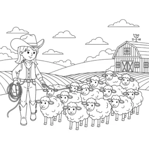 coloriage Cowgirl d