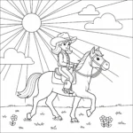 coloriage Cowgirl a colorier en ligne gratuitement