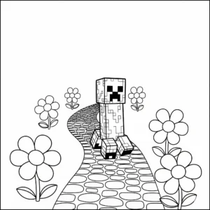 coloriage Creeper à imprimer pour enfant de 6 ans