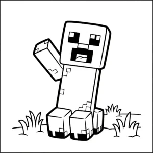 coloriage Creeper pour enfant