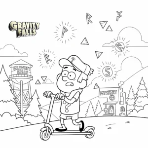 coloriage Gravity Falls à imprimer pour enfant de 7 ans