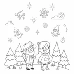 coloriage Gravity Falls à imprimer pour enfant de 8 ans
