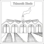 coloriage La Gare de Tidmouth à imprimer pour enfant de 9 ans