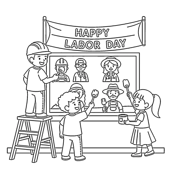 Tranh tô màu Labor Day