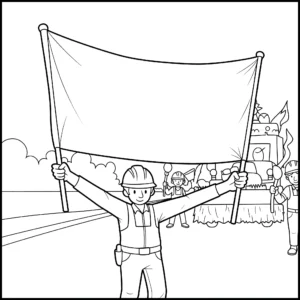 coloriage Labor Day pour enfant de 6 ans