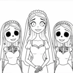 coloriage Les Noces Funèbres et decoupage a imprimer gratuit