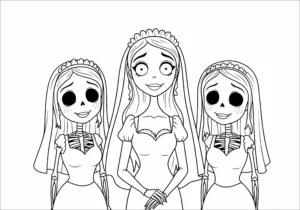 coloriage Les Noces Funèbres et decoupage a imprimer gratuit