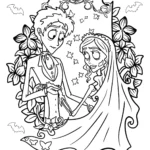 coloriage Les Noces Funèbres pour enfants a imprimer gratuit