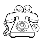coloriage Les émotions au téléphone de pour enfants