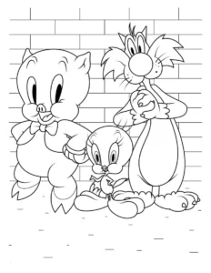 coloriage Looney Tunes à imprimer kawaii
