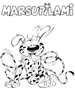 coloriage Marsupilami pour enfant de 3 ans