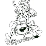 coloriage Marsupilami pour enfant de 6 ans