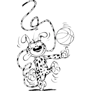 coloriage Marsupilami à imprimer kawaii