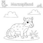coloriage Marsupilami au zoo pour enfant de 10 ans