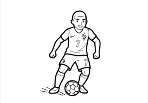 coloriage Mbappé a imprimer