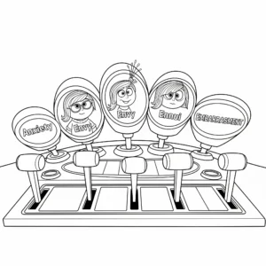 imprimer coloriage Panneau de commande avec les nouvelles émotions gratuit
