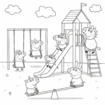 coloriage Peppa et ses amis à l’aire de jeux en ligne