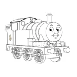 coloriage Percy le Moteur Vert à imprimer kawaii