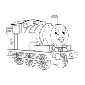 coloriage Percy le Moteur Vert à imprimer kawaii
