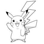 coloriage Pikachu saluant avec un éclair à imprimer gratuit
