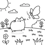 coloriage Pusheen à imprimer pour enfant de 4 ans