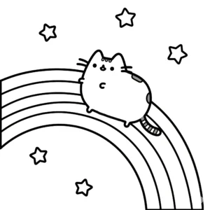 coloriage Pusheen à imprimer pour enfant de 6 ans