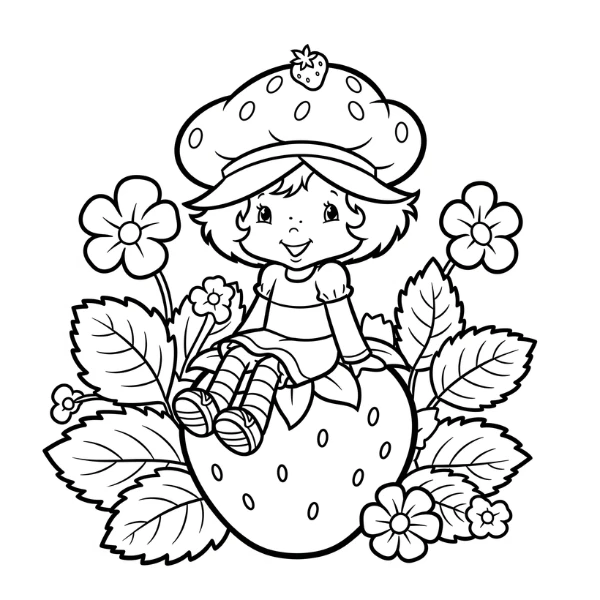 Tranh tô màu Strawberry Shortcake