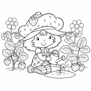 coloriage Strawberry Shortcake pour enfants à imprimer