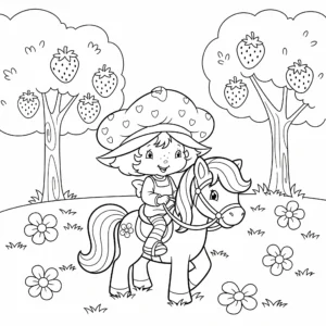 coloriage Strawberry Shortcake gratuit pour enfants