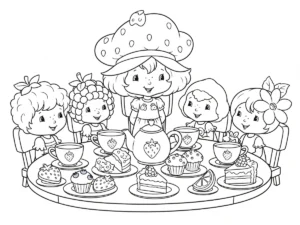 coloriage Strawberry Shortcake pour primaire
