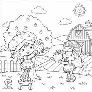coloriage Strawberry Shortcake à imprimer pour enfant de 7 ans