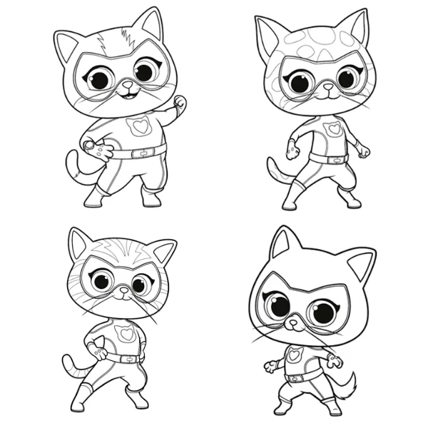 Tranh tô màu Superkitties