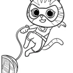 coloriage Superkitties à imprimer pour enfant de 6 ans