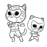 coloriage Superkitties à imprimer kawaii