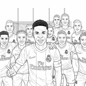 coloriage Vinícius Júnior à imprimer gratuitement pdf