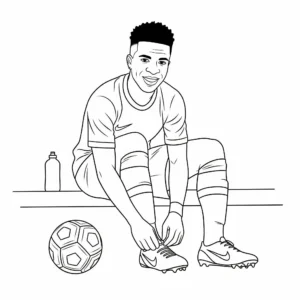 coloriage Vinícius Júnior à imprimer pour enfant de 4 ans