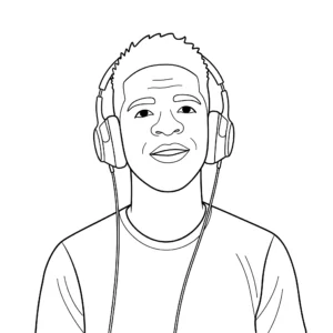 image pour coloriage Vinícius Júnior enfant