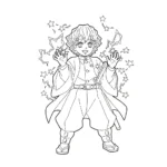 coloriage Zenitsu Agatsuma pour enfants a imprimer gratuit