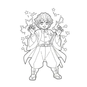 coloriage Zenitsu Agatsuma pour enfants a imprimer gratuit