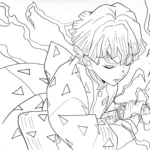 coloriage Zenitsu Agatsuma pour enfants