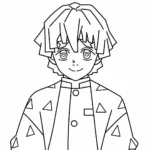 coloriage Zenitsu Agatsuma pour bebe a imprimer