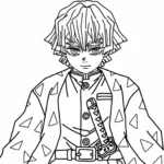 coloriage Zenitsu Agatsuma pour enfant gratuit
