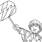 coloriage Zenitsu Agatsuma pour enfants a imprimer