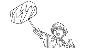 coloriage Zenitsu Agatsuma pour enfants a imprimer