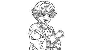 coloriage Zenitsu Agatsuma a dessiner en ligne