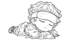 coloriage Zenitsu Agatsuma à imprimer gratuitement pdf